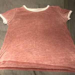american eagle cropped chestnut rose pink t-shirt